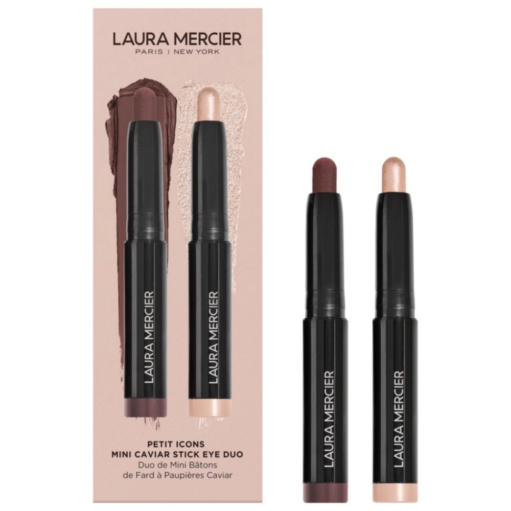 LAURA MERCIER Petit Icons Mini Caviar Stick Eye Duo - DARK CACAO/ROSEGOLD